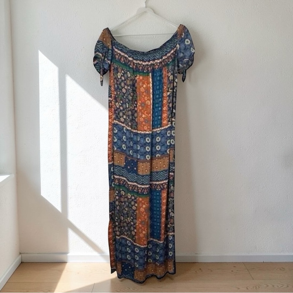 Dress Forum Los Angeles Off Shoulder Floral Print Maxi Dress Size Large